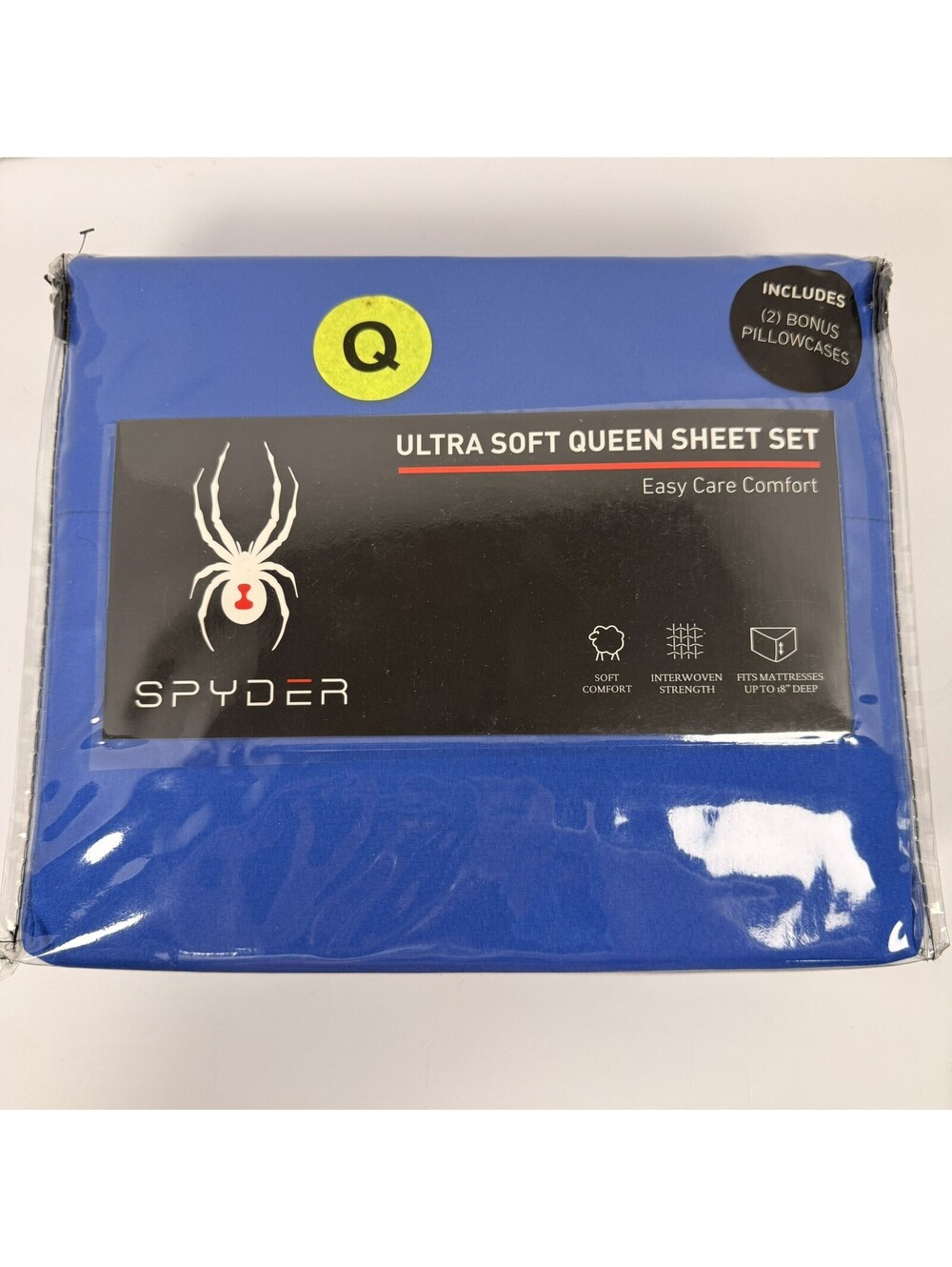 Queen Bed Sheet 6 Piece Queen Embossed Blue Sheet Set NEW Spyder